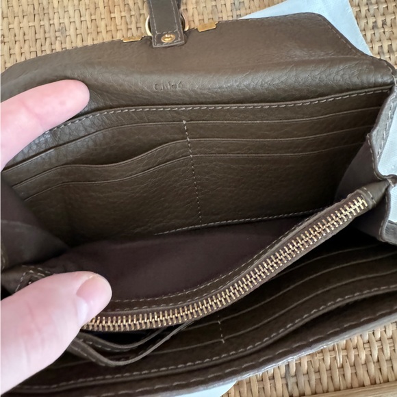 Chloe Marcie Long Wallet Bifold Purse Tassel Leather Gray Brown Taupe Authentic - Picture 10 of 14